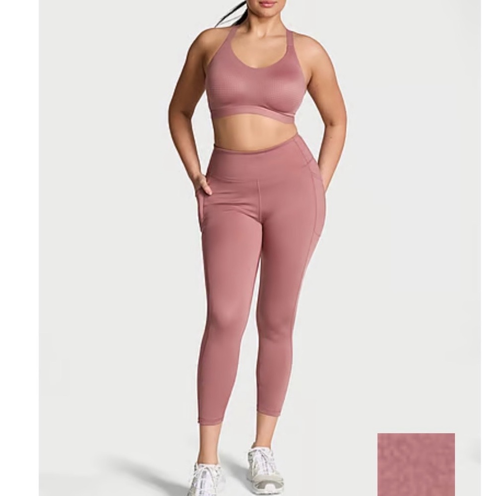 VSX Dusty Rose High-Waist Leggings and sports bra set